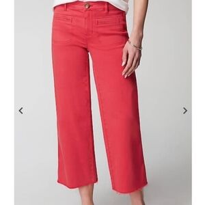 J.Jill Wide Leg Welt Pocket Cropped Pants Raw Hem Sz 12 NWT